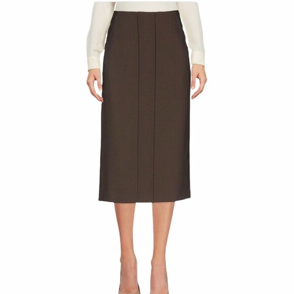 ASPESI Brown A-Line Midi Skirt  Size 42 - Picture 1 of 16